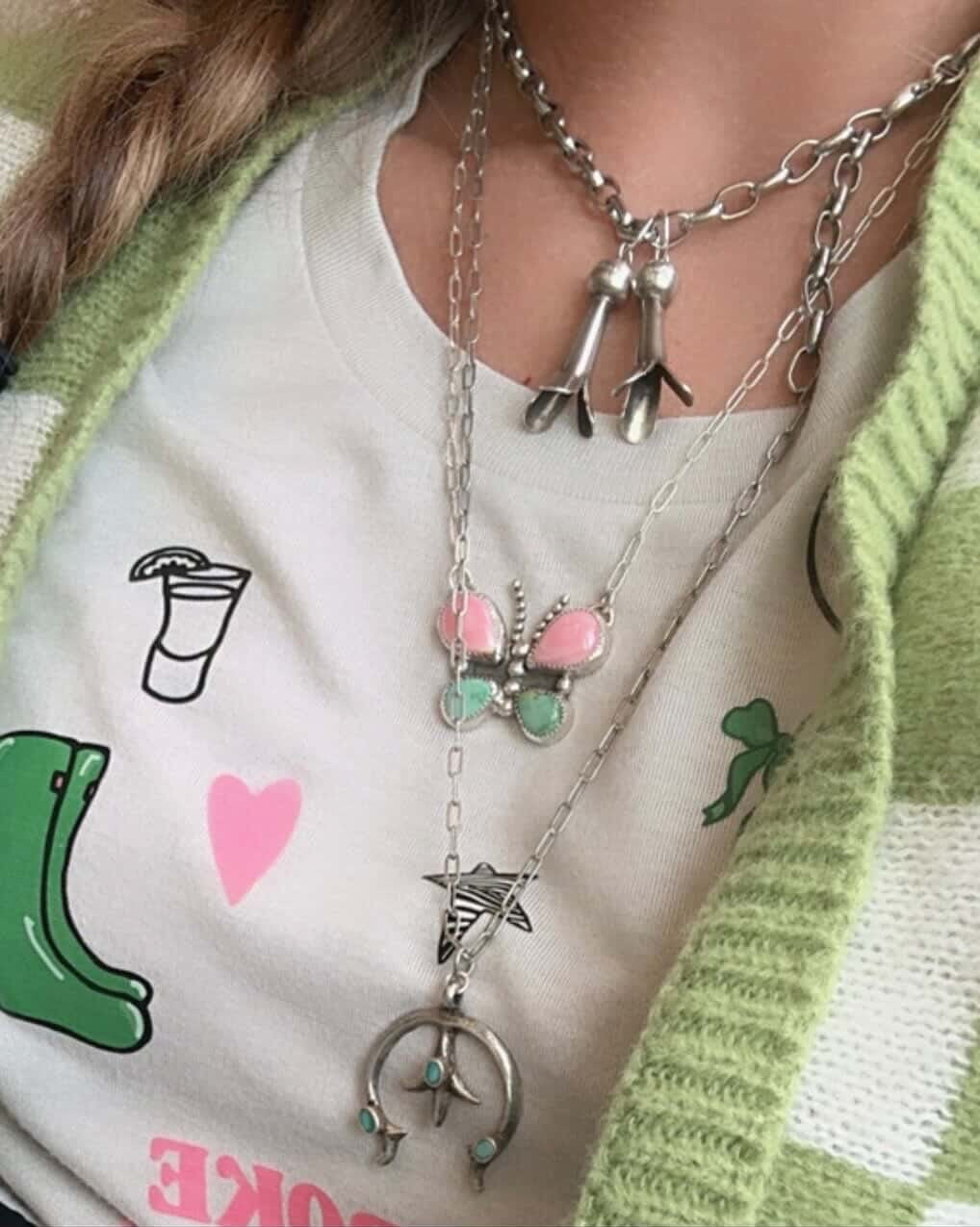 Pink Conch and Cielo Butterfly Necklace