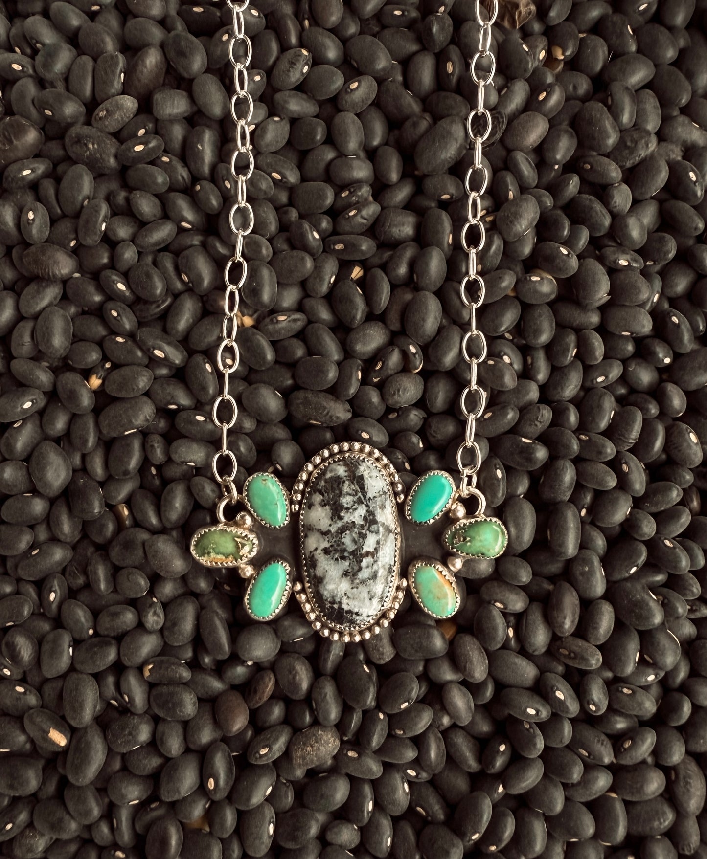 Turquoise and White Buffalo Necklace
