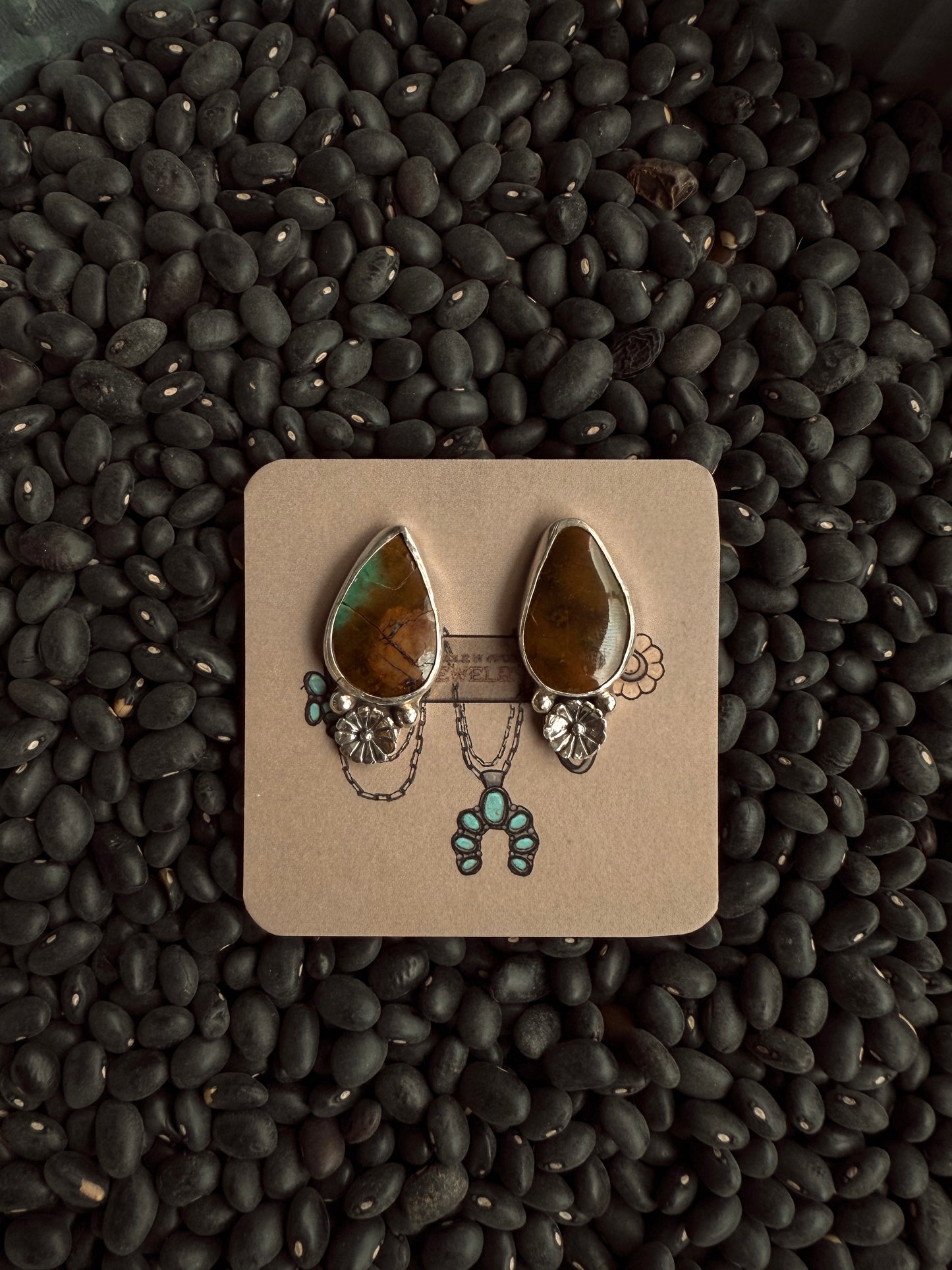 Turquoise Flower Studs READ DESCRIPTION