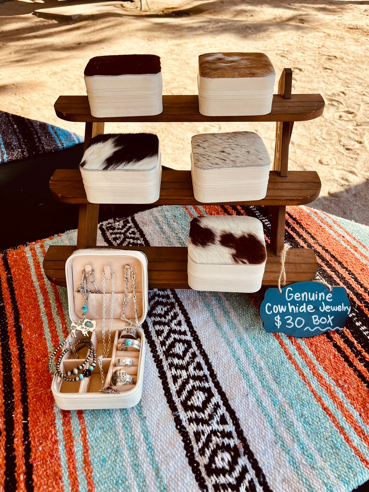 Cowhide Jewelry Grab Box