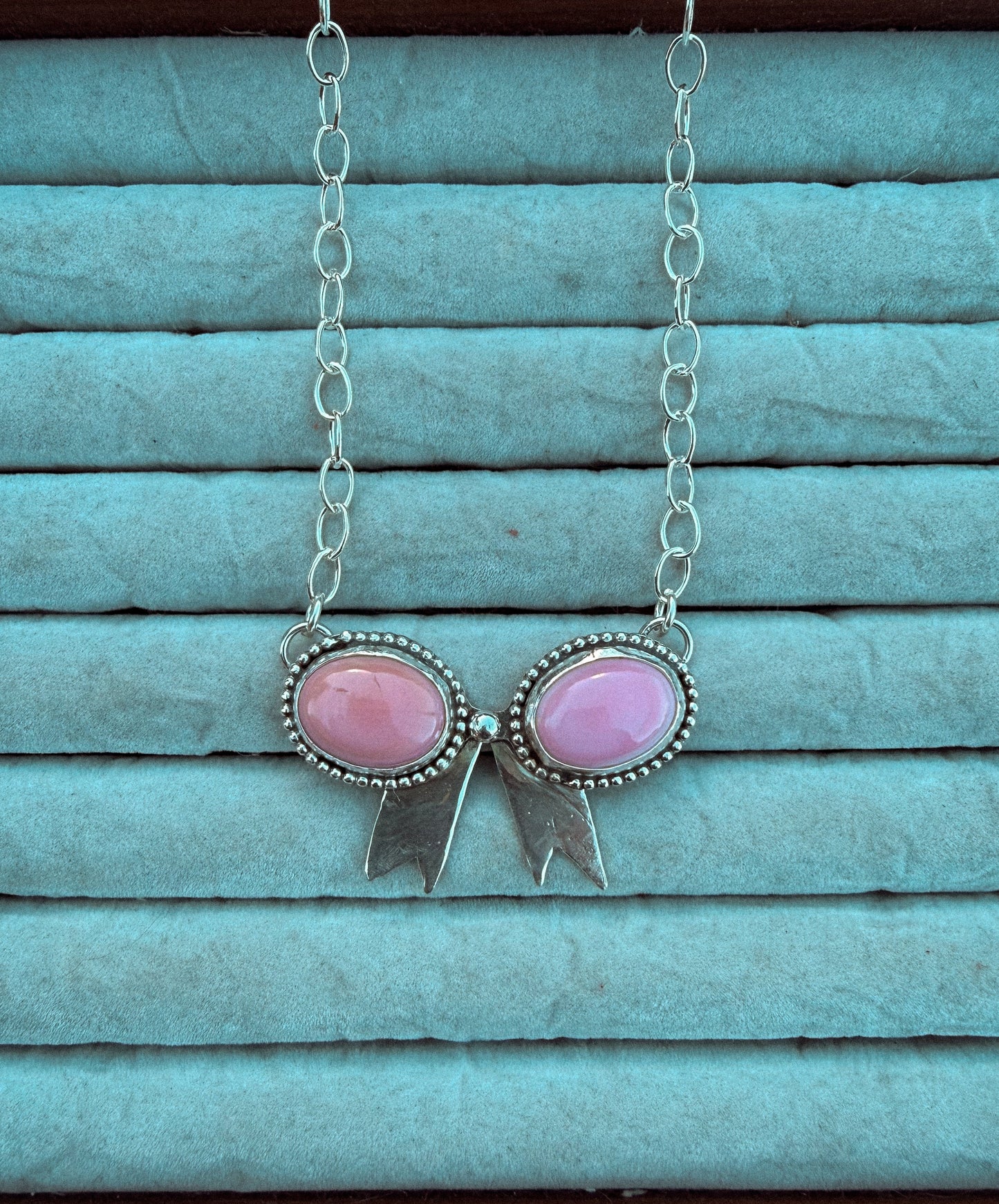 Pink Conch Bow Necklace
