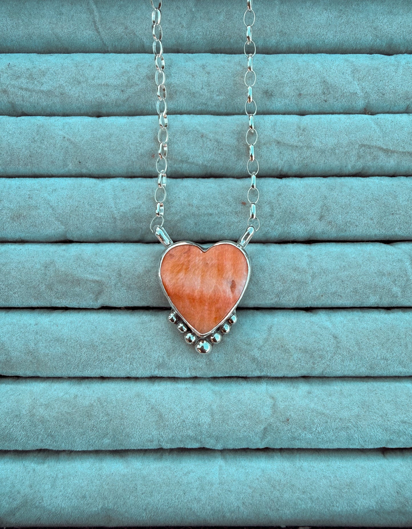 Orange Spiny Heart Necklace