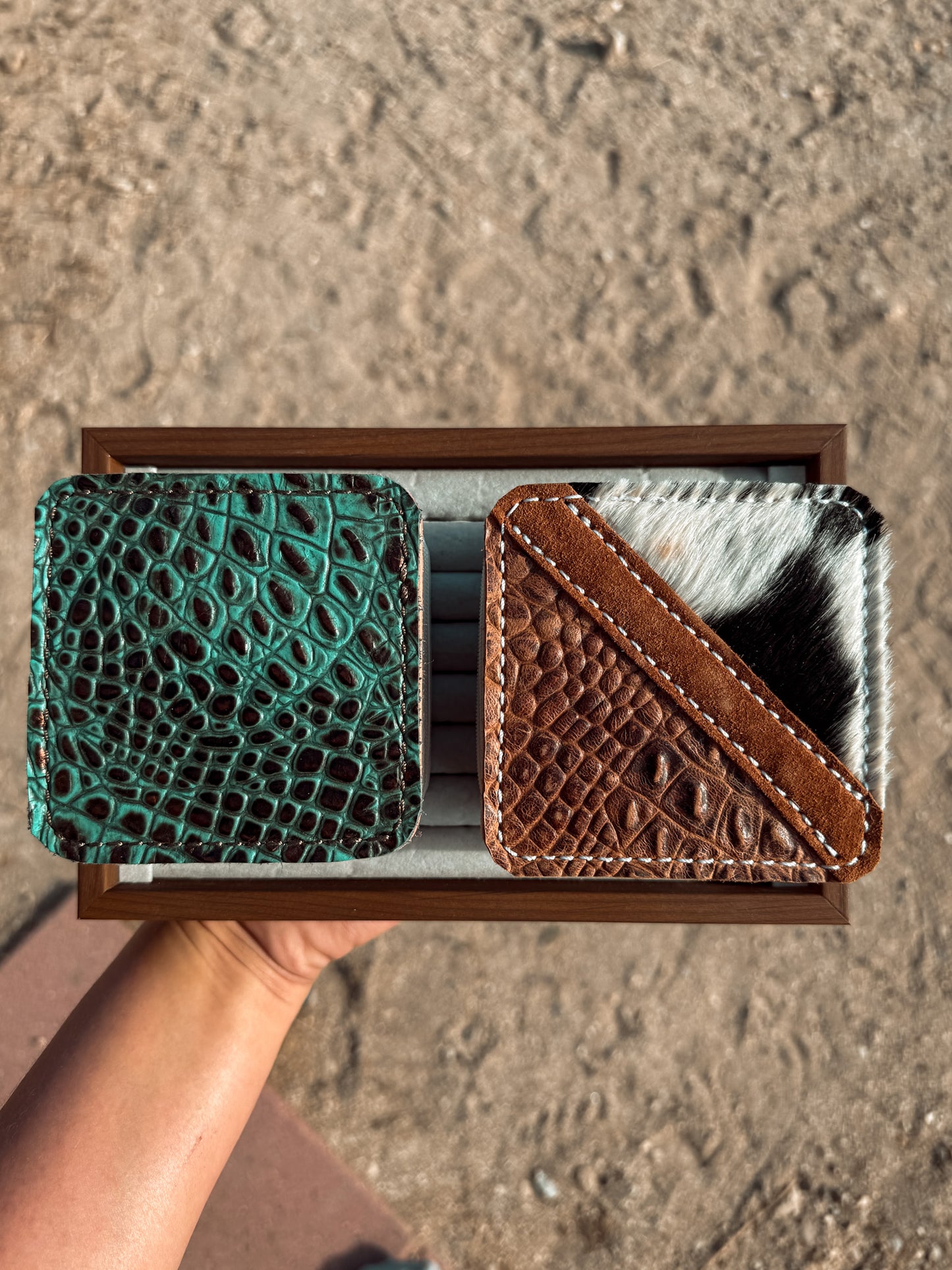 Cowhide Jewelry Grab Box