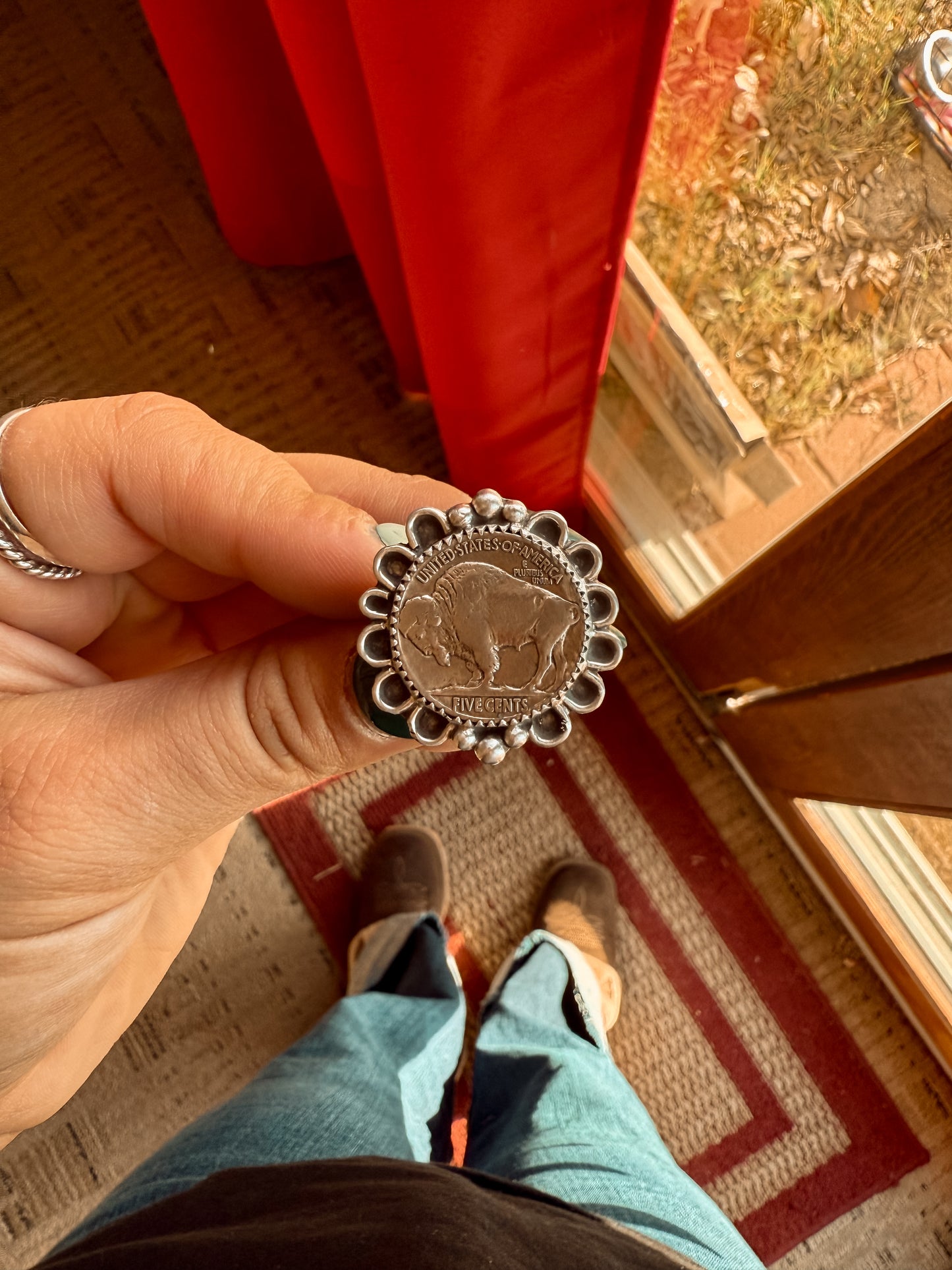 Scalloped Buffalo Coin Ring (size 10)