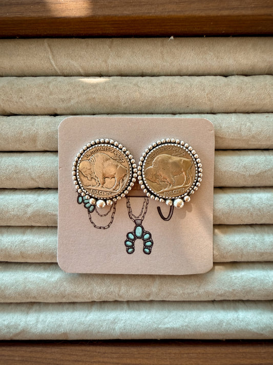 Buffalo Nickel Studs