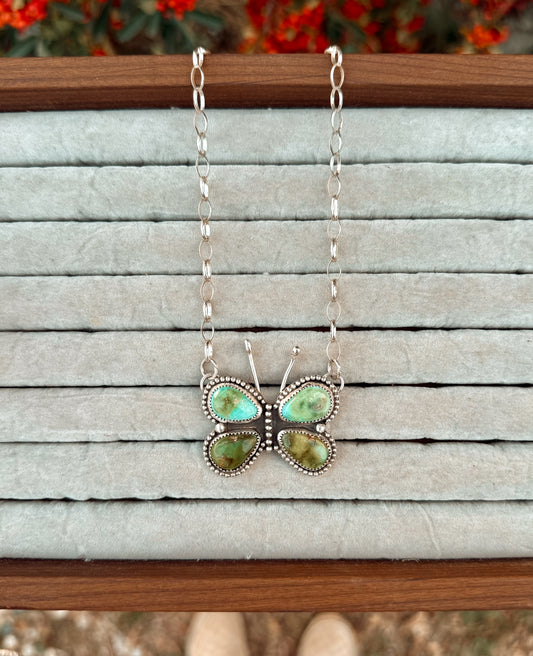 Sonoran and Cielo Turquoise Butterfly Necklace