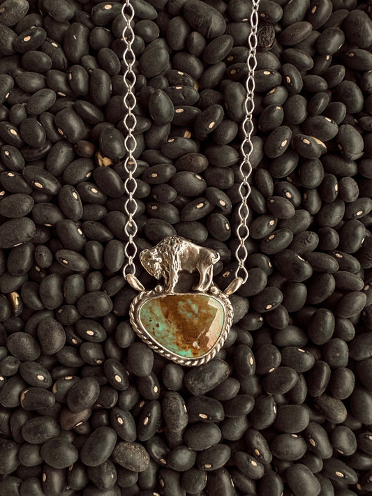 Buffalo and Turquoise Necklace