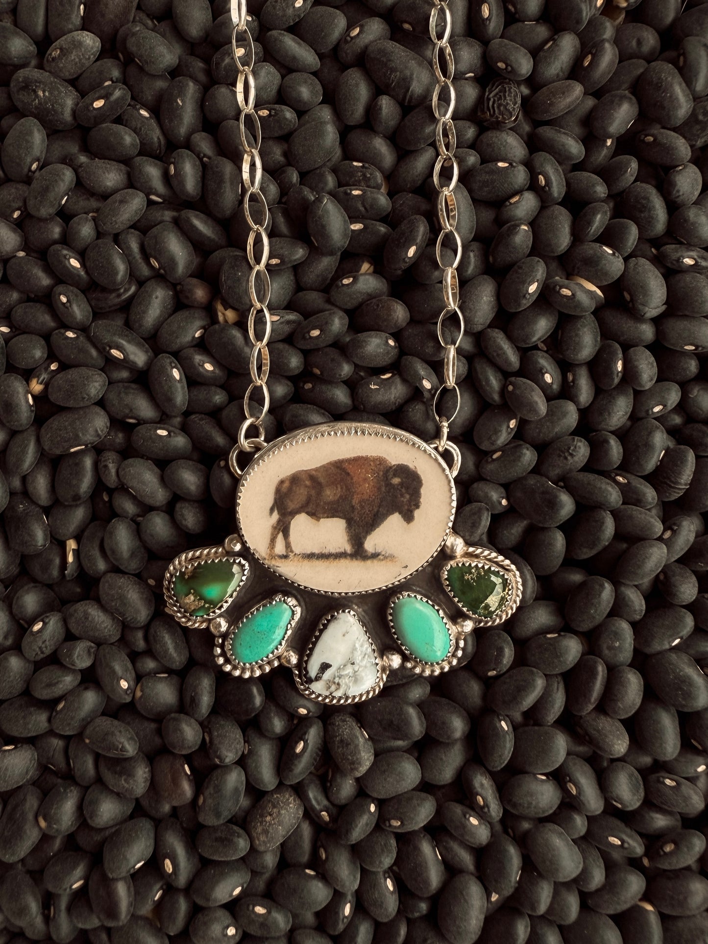 Vintage Buffalo and Turquoise Necklace
