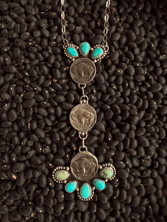 Buffalo and Turquoise Lariat
