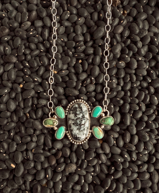Turquoise and White Buffalo Necklace