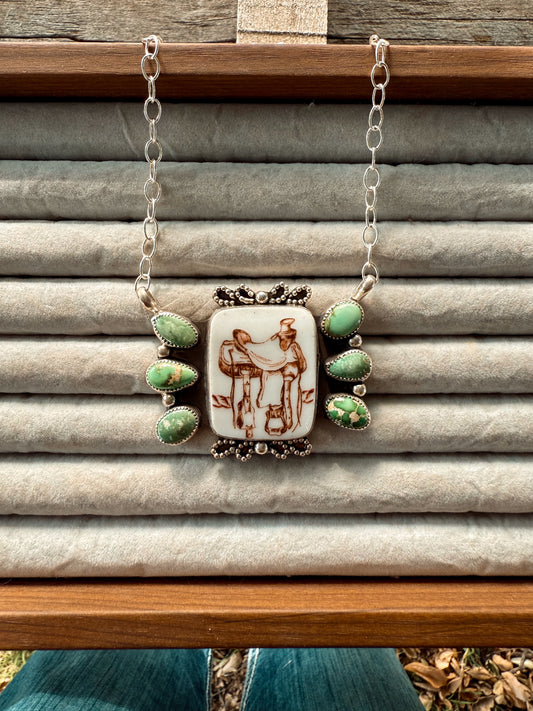 Emerald Valley Saddle Necklace