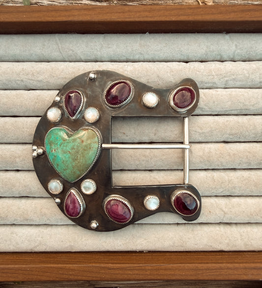 Turquoise Heart and Spiny Buckle