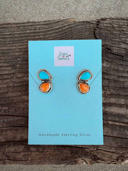 Turquoise and Spiny Butterfly Earrings