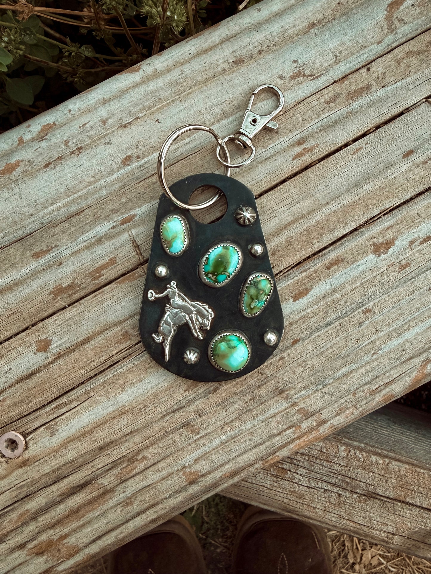 Bronc and Sonoran Mountain Purse Charm