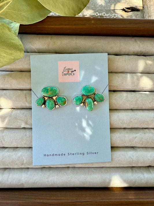 Turquoise Cluster Studs