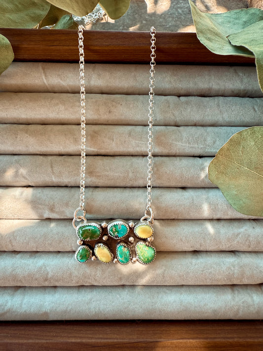 Mixed Turquoise Bar Necklace