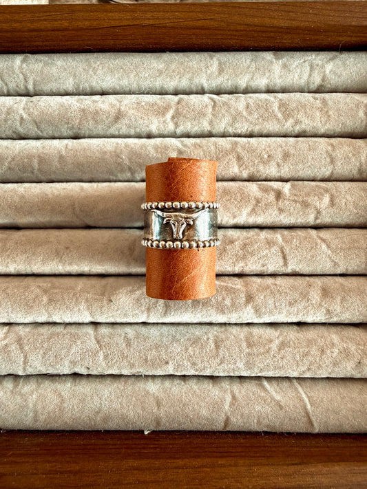 Cigar Band Longhorn Ring (Adjust. 10-11 US)