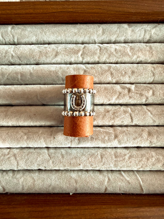 Cigar Band Horseshoe Ring (Adjust. 8-10 US)