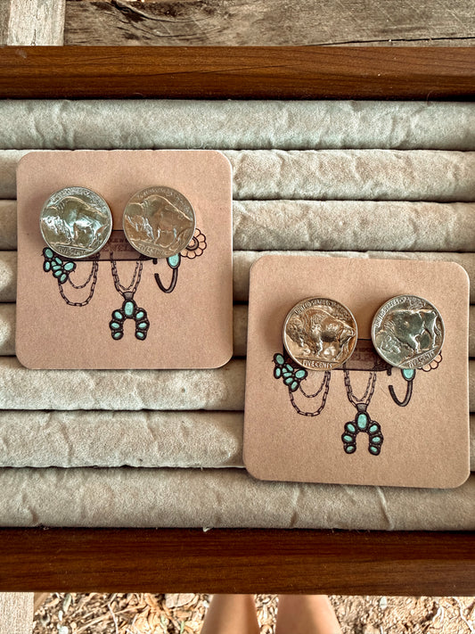 Buffalo Nickel Studs
