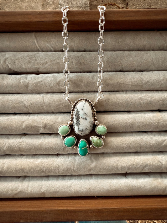 White Buffalo and Emerald Valley Necklace